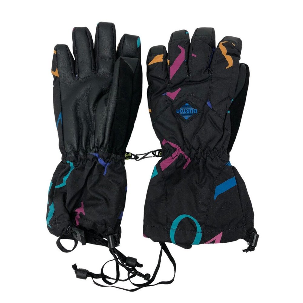 BURTON Snowboard Ski Snow Gloves Kids Profile Multicolor Youth Large Retro Look - Picture 1 of 5